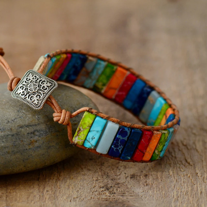 Chakra-Bracelet-Jewelry-Handmade-Multi-Color-Natural-Stone-Tube-Beads-Leather-Wrap-Bracelet-Couples-Bracelets-Creative (2)