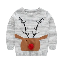 Fashion Spring Winter Autumn Children Knitted Sweater Boys Cartoon Deer Outerwear sweater cotton Kids long sleeve Kids Clothes