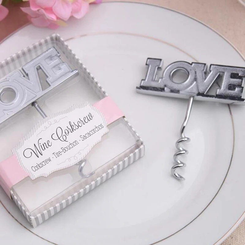 Wedding Favor LOVE Bottle Opener Alloy Metal Red Wine Corkscrew Party Favors and Gifts (50 pieces/lot) | Дом и сад