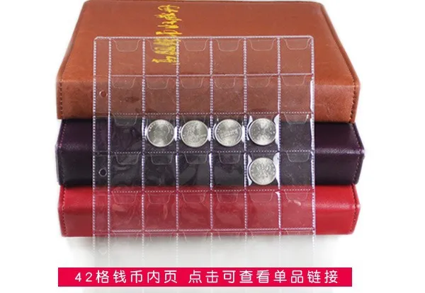 

New coin album coin collection book loose-leaf can hold 42 coins/pcs 10pcs/lot