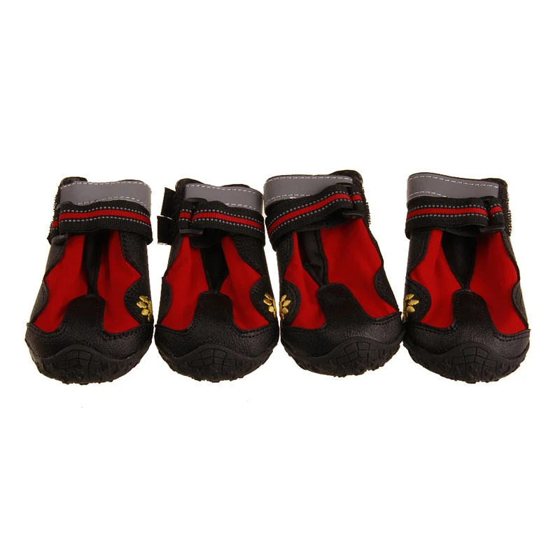 

4pcs/lot Waterproof Plastic Rain Shoes for Middle Size Dog Reflect Light Antiskid Magic Open Pet Shoes for Rain Dyas YX002