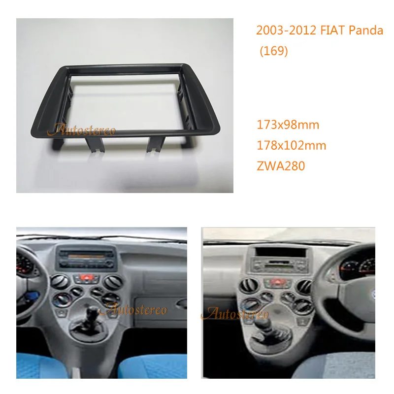 

Autostereo Double Din Car Radio Fascia for Fiat Panda 2003-2012 Face Facia Dash Mount Trimmer Adapter Kit
