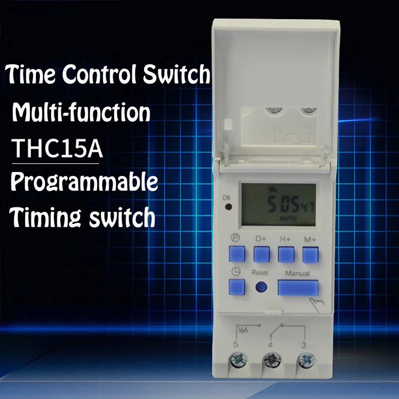 

THC15A Digital Timer Switch Relay Control LCD DIN Programmable WWO66