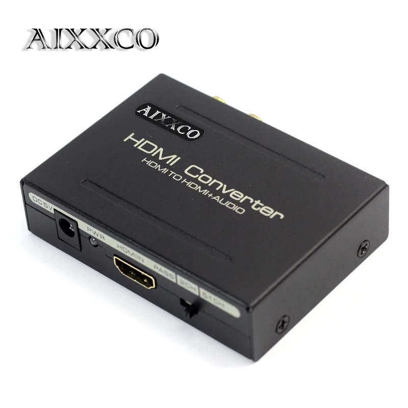 

AIXXCO HDMI Audio Extractor Splitter to SPDIF RCA Stereo L/R Analog Output ConverterSplitter Adapter with Power Adaptor