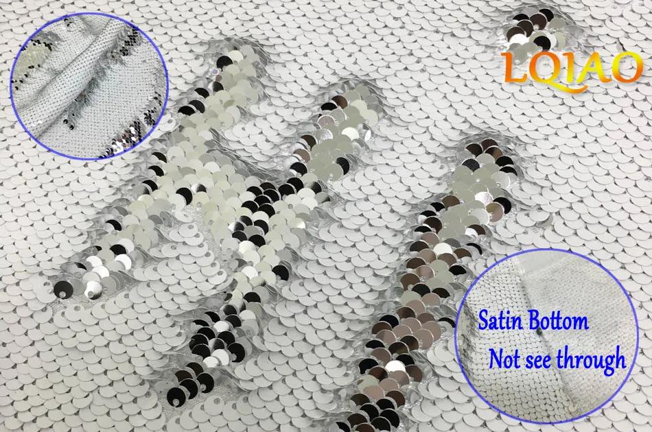 White silver sequin fabric