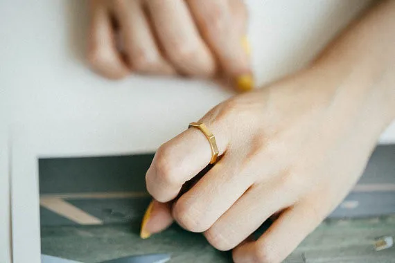 Минимализм розовое золото цвет Ограненный орех кольцо для женщин свадебный бренд обручальные ювелирные изделия миди укладки обещания кольца для пар