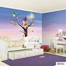 Пользовательские DIY Ткань и текстильные обои для стен матовый шелк для детской комнаты 3D настенные фрески мультфильм фантазия Ёлки Moon фея Топ