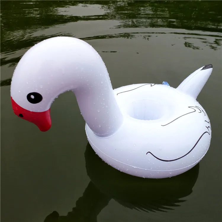 Надувной Лебедь бассейн вечерние плавающие подставки для напитков Лебедь чашка надувной фламинго для напитков поплавки плавающий Лебедь подстаканник ПВХ - Цвет: white