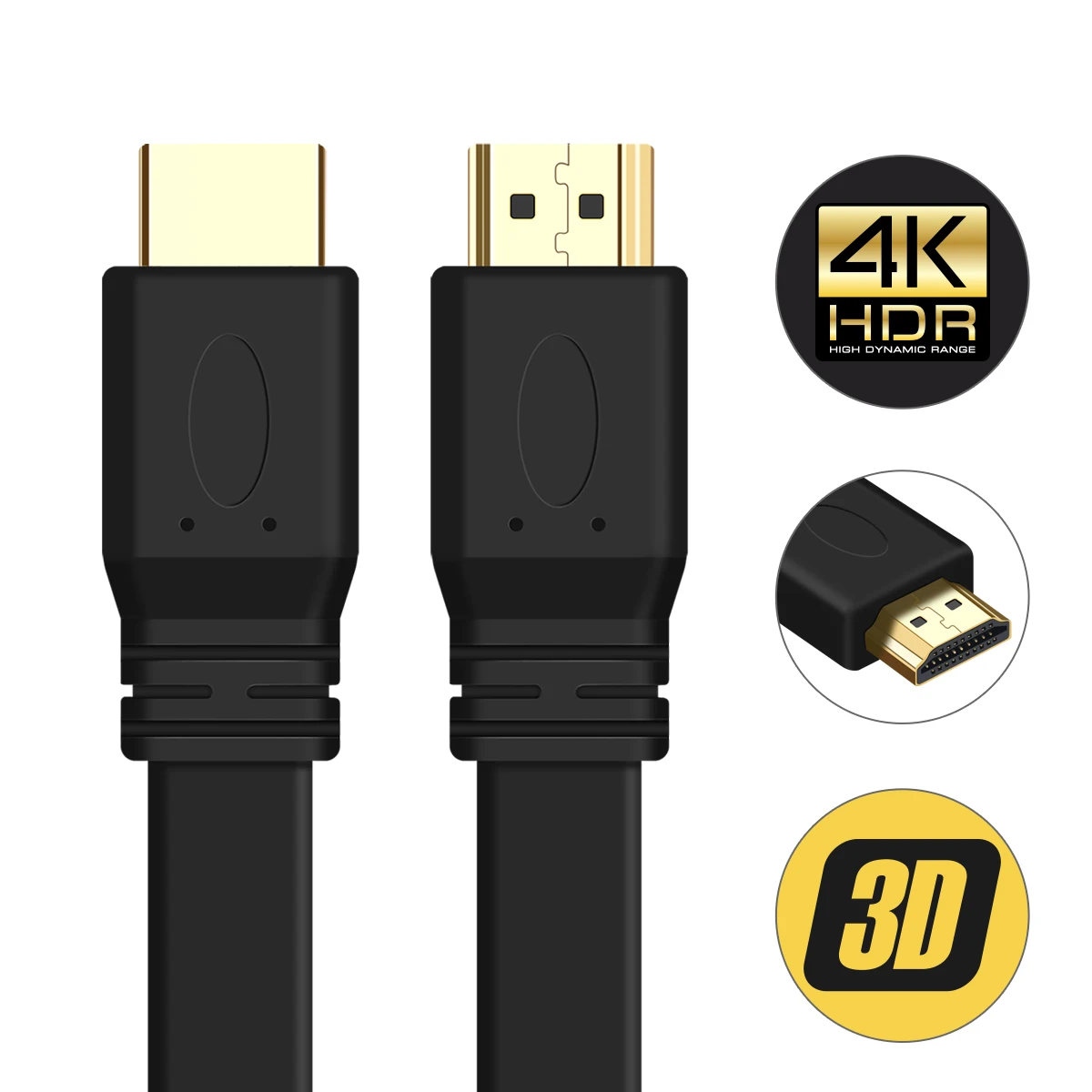 Высокоскоростной hdmi-hdmi Кабель HDMI 1,4 4k 3D штекер-штекер Falt кабель для PS3 проектор HD Apple tv компьютер 0,3 м 0,5 м 1,5 м