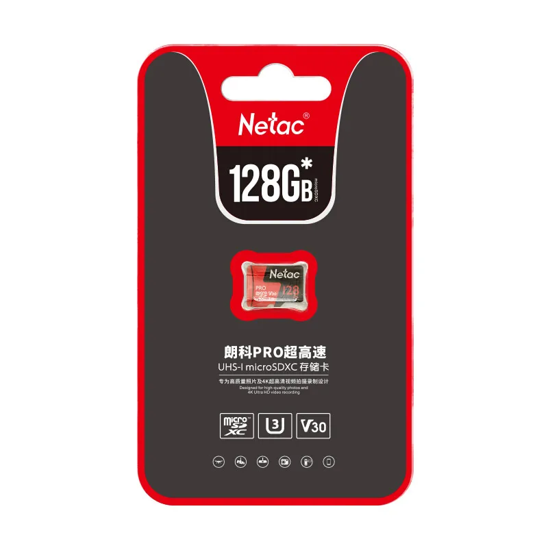 Netac Microsd 128 ГБ P500 Pro Class 10 карта памяти microSDXC V30 U3 UHS-I новая флеш-карта 128 ГБ для мобильного телефона