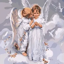 Angel baby по номерам современное настенное Искусство Ручная роспись живопись маслом на холсте для украшение для дома, безрамочные картина 40*50 см