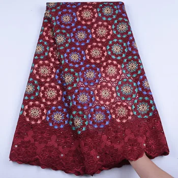 

Embroidery Voile Lace In Switzerland Cotton Swiss Voile Lace Dry Lace Fabric Swiss Voile With Stones African Lace Fabric A1632