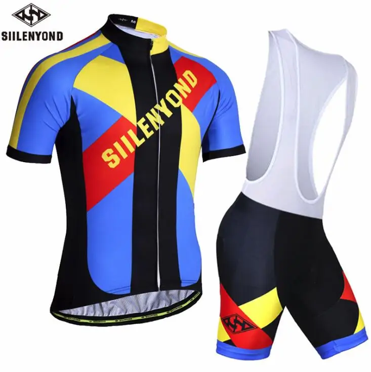 Siilenyond полиэстер Pro Велоспорт Джерси набор MTB велосипед одежда спортивная одежда велосипед Одежда Майо Ropa Ciclismo Велоспорт Комплект - Цвет: Jersey and bib Pants