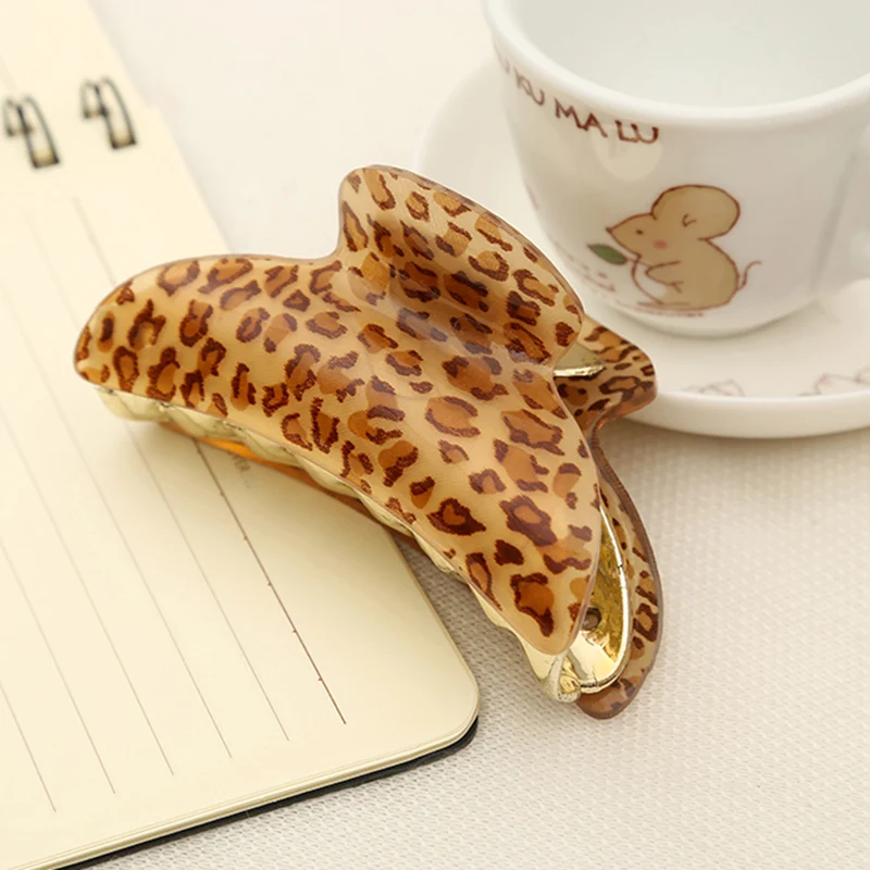 Women Lady Girls Leopard Hair Clip Claw Hair Accessory Clamp Headpiece 3 Sizes M02199