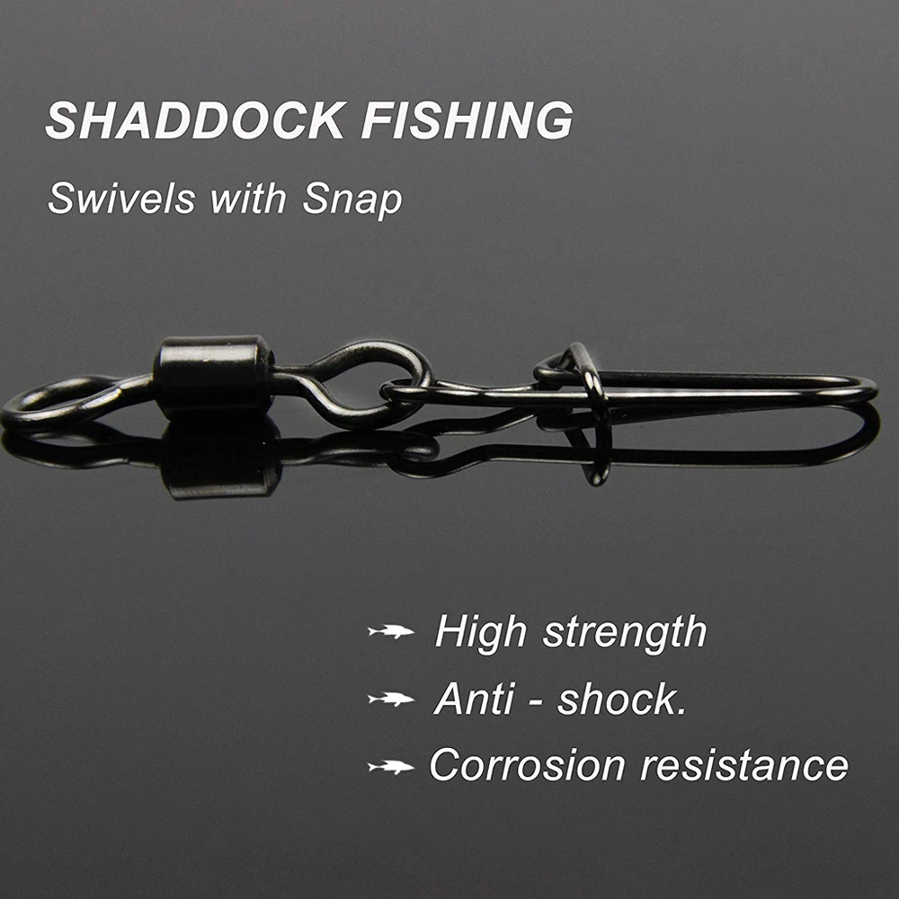 170Pcs/Box Fishing Swivels Kit With Ball Bearing Swivel Rolling Barrel  Swivel Duo Lock Snap Fishing Line Connector For Bass