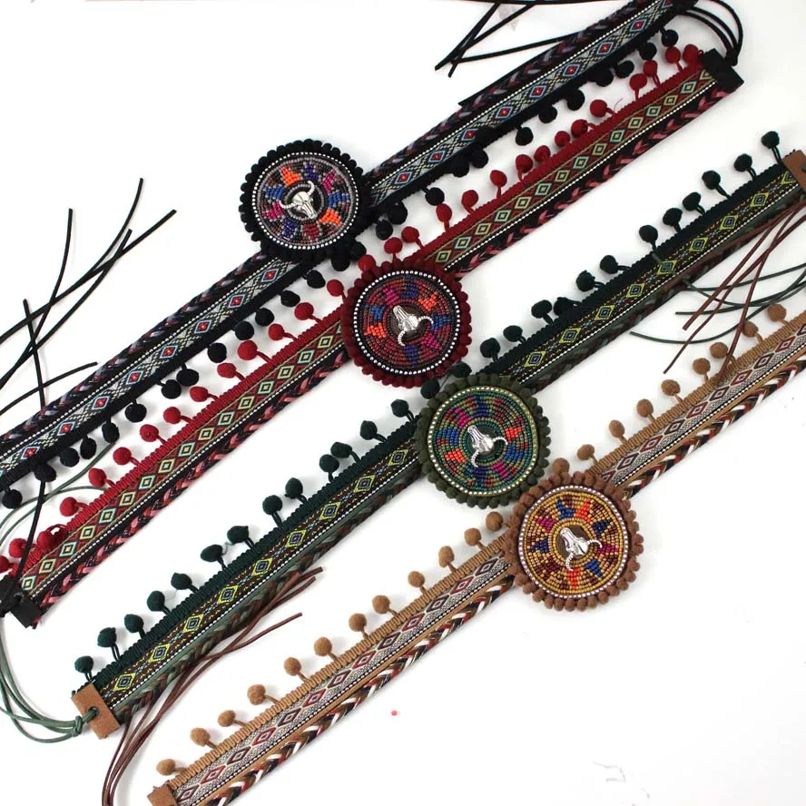 

Fashion Women boho handmade Daisy&Belt Decoration Sand Beach Straw Hat belt