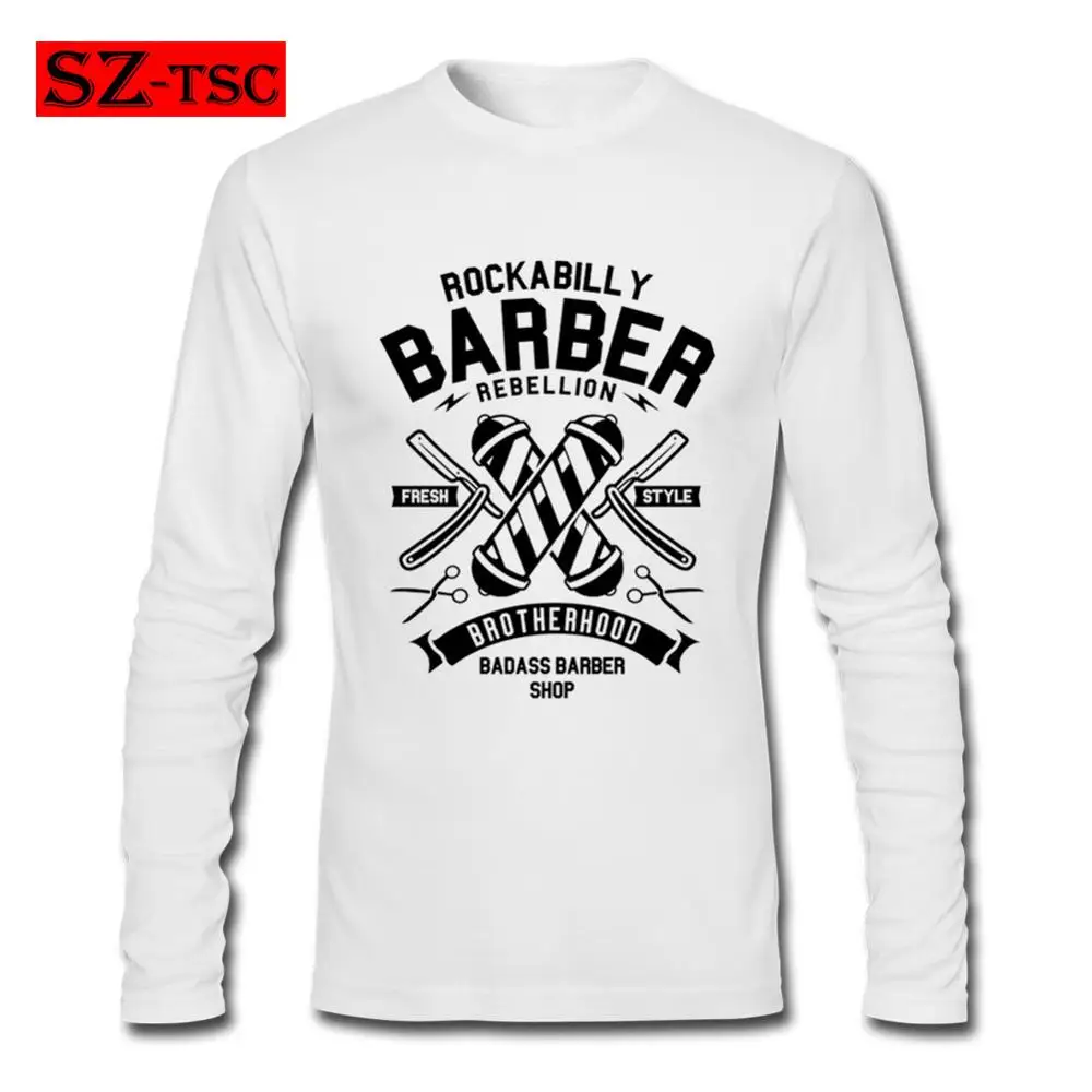 Men T-Shirts Male Plus Size T-shirt Homme Autumn Cotton Long Sleeve T Shirts Rockabilly Barber Men's T Shirts Man man's T-shirt