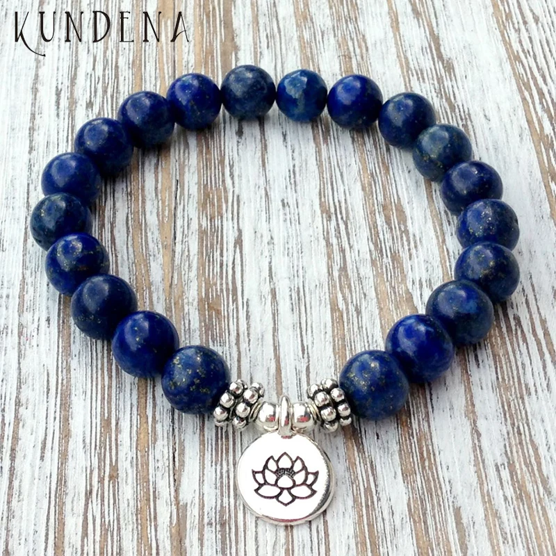 8 мм браслет с подвесками из лазурита для йоги и лотоса|bracelets for|healing braceletcharm bracelet |
