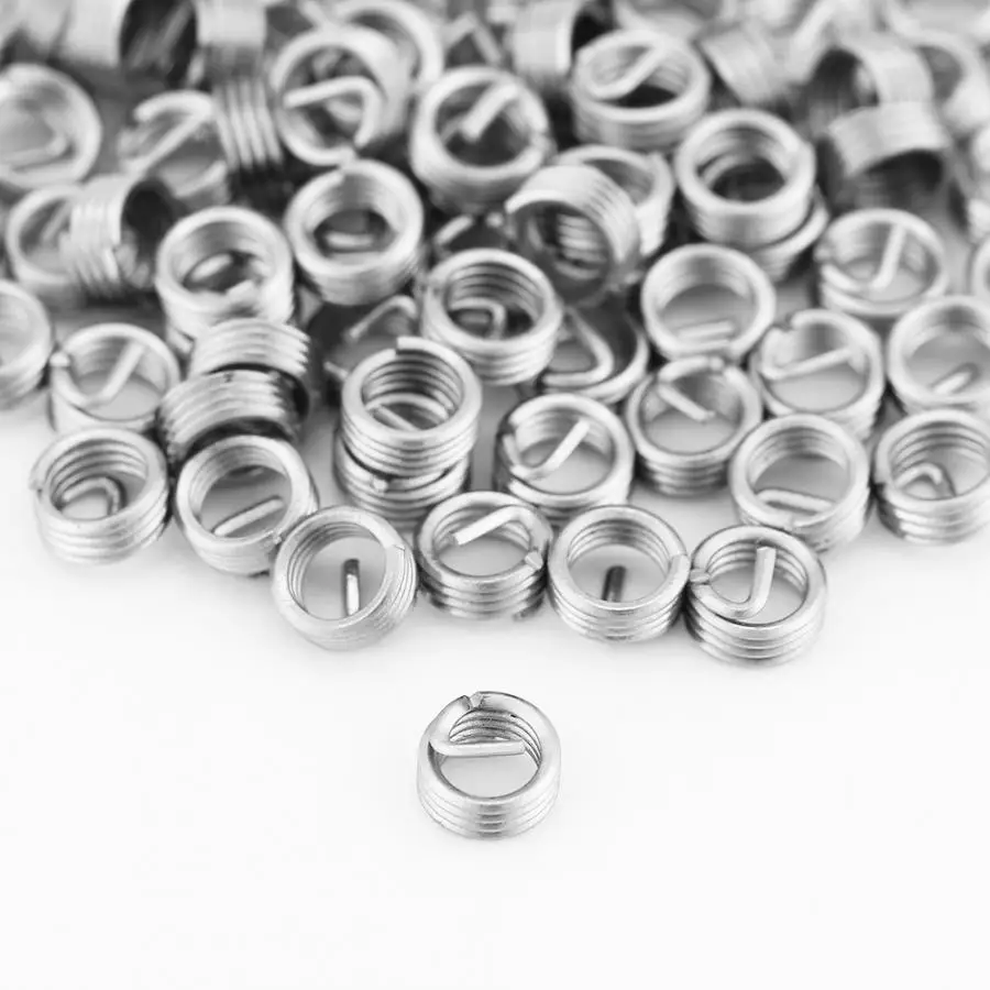 100Pcs/Lot Repair Insert Kit Stainless Steel Coiled Wire Insert Helical Screw Thread Inserts Hardware M3 x 0.5 x 1D Length