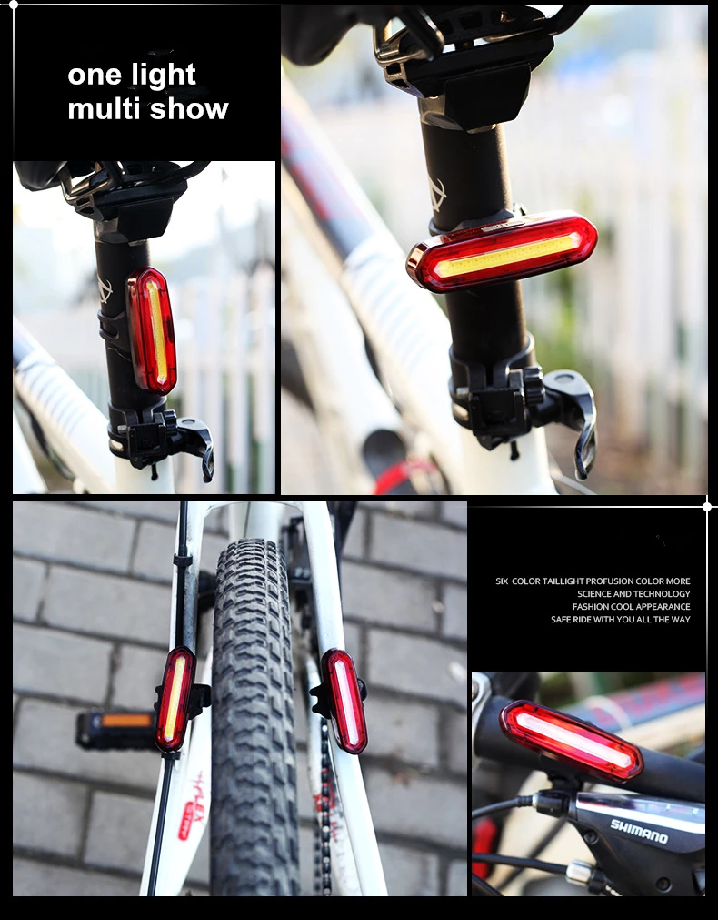 Top WOSAWE USB LED Cable Rechargeable Bike Lights IPX6 Waterproof Bicycle Taillights Bag Alert Changeable Bicycle Helmets Laser Lamp 5