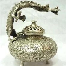 Рождественские украшения для дома+ редкий тибетский серебряный дракон письмо изысканный курильница