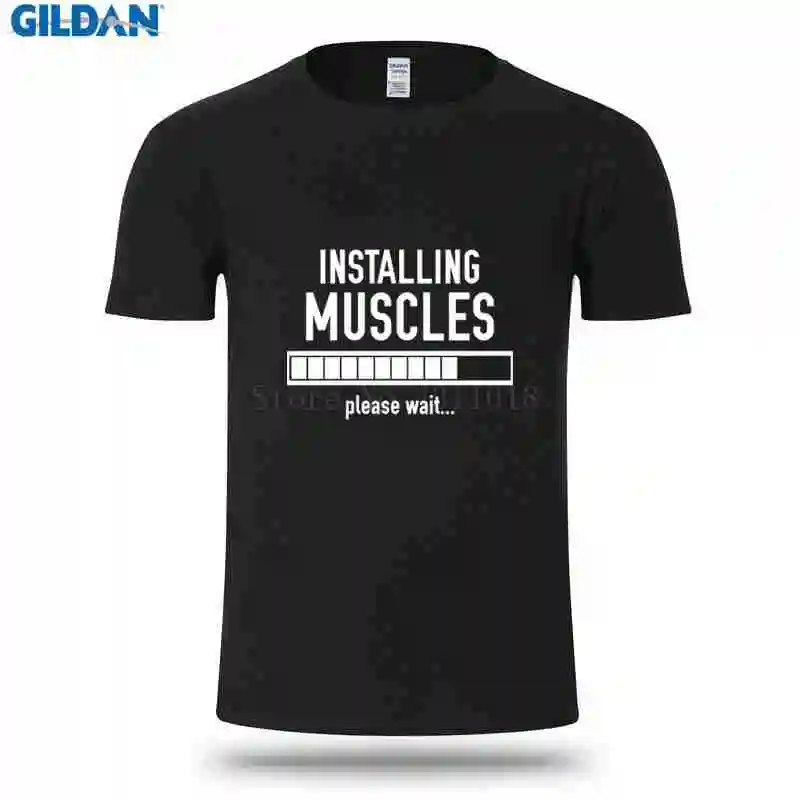Humor Men Tshirt Breathable Hiphop Tops Installing Muscles T Shirt Cotton Anti-Wrinkle Homme | Мужская одежда