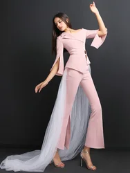 High quality women suits pants suit office Lady Outfits Femme Two Piece Sets Jacket Pant with veil High quality women suits pants suit office Lady Outfits Femme Two Piece Sets Jacket Pant with veil