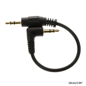 

10cm Auto Car Right Angle Male To Male 3.5mm Aux Jack Speaker Audio CableAdapter