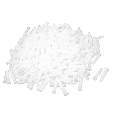 500 Pcs Plastic Anti rotation Wall Mounted Expansion Nail Plug White ...