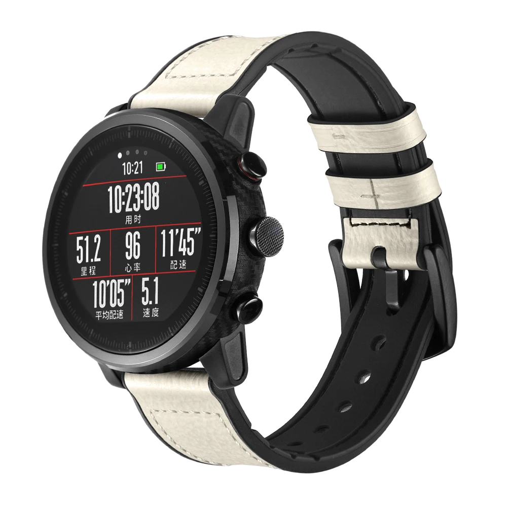 22 мм кожаный ремешок для Xiaomi Huami Amazfit PACE Stratos Смарт-часы браслет для Xiaomi Amazfit ремешок из натуральной кожи ремень