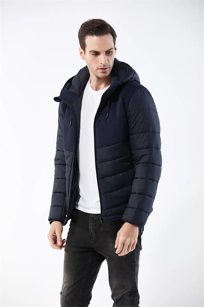 Winter Jackets Men Wind Resistant Autumn Spring Drawstring Hooded Mens Jacket Coats Male Thick Warm European Size Machine Wash 09