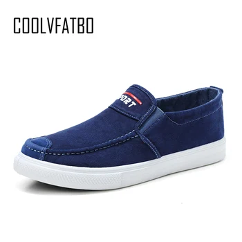 

COOLVFATBO 2019 New Arrive Casual Men Shoes Canvas Shoes Men Comfortable Flat Shoes Slipony Male Sneakers Slip on Men Footwear
