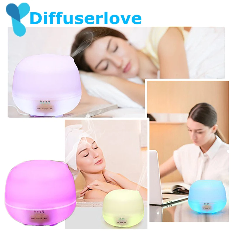 

Diffuserlove 500ML Ultrasonic Air Humidifier Lamp Household Essential Oil Diffuser Atomizer Air Freshener with LED Light