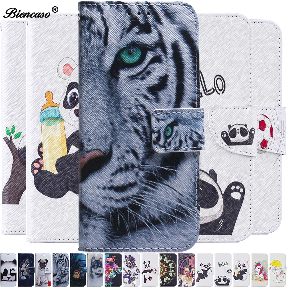 

Tiger Cover For coque samsung j4 plus Stand Case For Samsung Galaxy A10 A30 A40 A50 A70 J6 Prime With Card Slot Phone Accessorie