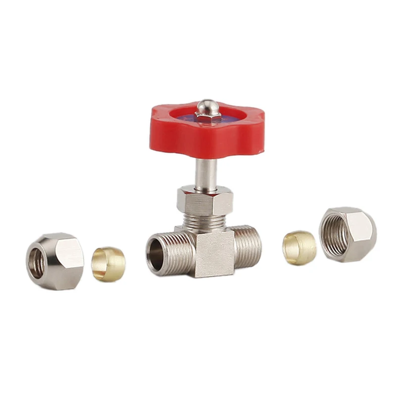 6mm/8mm/10mm Durable Tube Nickel-Plated Brass Plug Needle Valve OD 1Pc