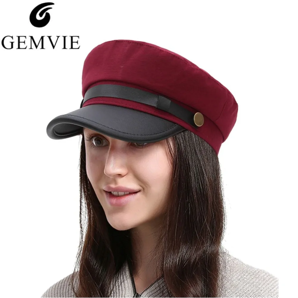 

2018 Winter Warm Berets Vintage Women Newsboy Caps Flat Top Painter Hat Fashion Military Hat Cotton Beret Cap