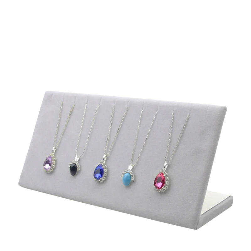  Velvet Necklace Chain Bracelet Display L Stand Board Jewelry Holder Rack