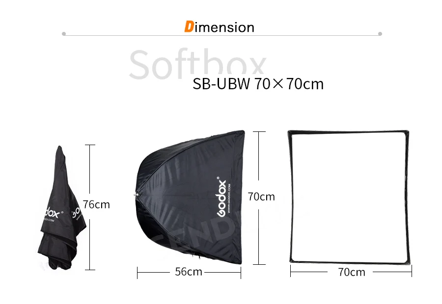 Godox 70x70 см портативный прямоугольный Зонт Софтбокс диффузор отражатель для фотостудии Speedlite светильник 70*70 см софтбокс