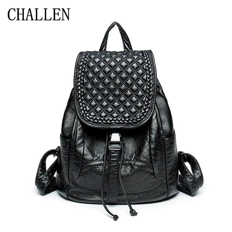 2018 Fashion Women Backpack Soft Leather Backpack Women Travel Bag College Preppy School Bag For ...