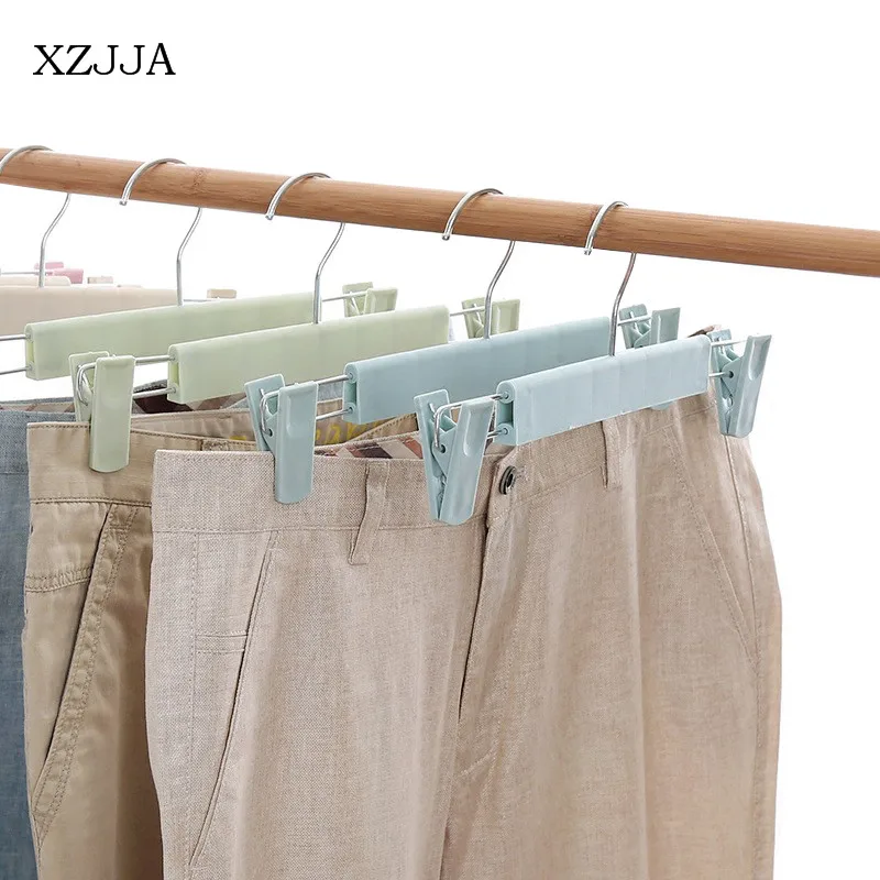 XZJJA متعددة الوظائف قابل للسحب السراويل المنزل حامل كليب شماعات عدم الانزلاق خزانة الملابس تجفيف رف الكبار و الأطفال شماعات