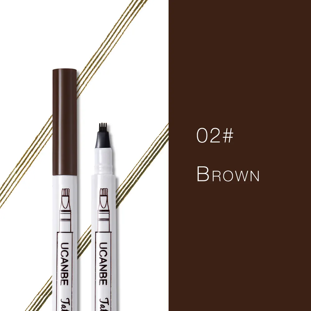 UCANBE тонкий эскиз тату карандаш для бровей грязеотталкивающий жидкий усилитель для бровей натуральный тинт для бровей стойкий водостойкий макияж - Цвет: 02 Brown