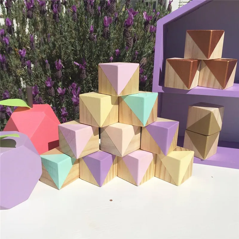 INS скандинавские деревянные блоки украшения игрушки деревянный строительный блок декоративные для детской комнаты реквизит для фотосъемки домашний декор фигурки