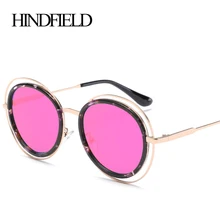 HINDFIELD Oversize Ronda Vendimia gafas de Sol Mujeres Diseñador de la Marca 2017 Steam punk gafas de Sol Femeninas gafas de sol mujer de Lujo