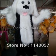 Маскоты pluffy волосы собака Маскоты костюм белый и черный pluffy собака Маскоты te костюм