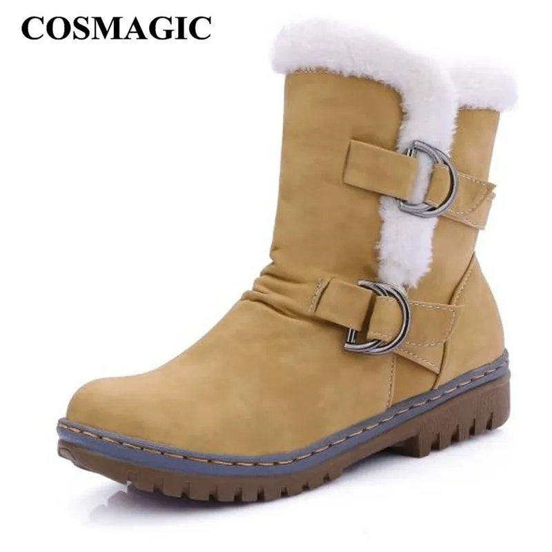 COSMAGIC 2018 New Fashion Women Winter Snow Boots Fur Inside Platform ...