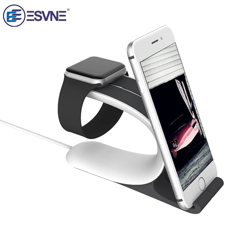 

ESVNE Desktop Stand Mobile Phone Holder for iWatch Series 2/1/iPhone for Apple Watch Wireless Charging Support cellular phone