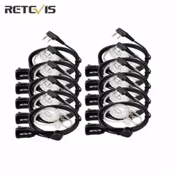 10 шт. Retevis 2 Pin PTT MIC гарнитура Тайное Акустическая трубка-вкладыши динамик для Kenwood для Baofeng Любительское удобный радио c9003