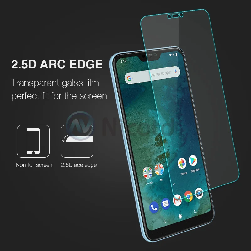 Tempered Glass For Xiaomi Mi A2 Lite 8 5X 6X Anti-fingerprint Screen Protector For Xiaomi Redmi 6 5 Plus Note 5 Pro 4X Glass (2) - 