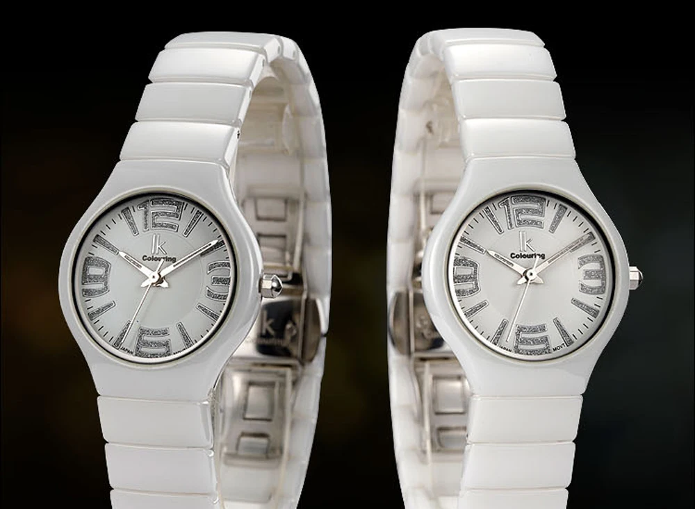 Женская мода белая керамическая лента роскошные женские часы лучший бренд класса люкс 3 АТМ повседневные водонепроницаемые женские часы для женщин