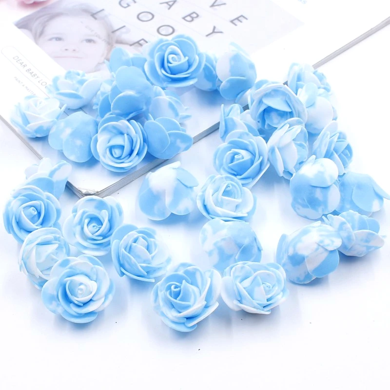 JAROWN PE Artificial Foam Flowers DIY Bear Accessory Simulation Rose Flower Head Wedding Party Fake Garland Decoration Flores (4)